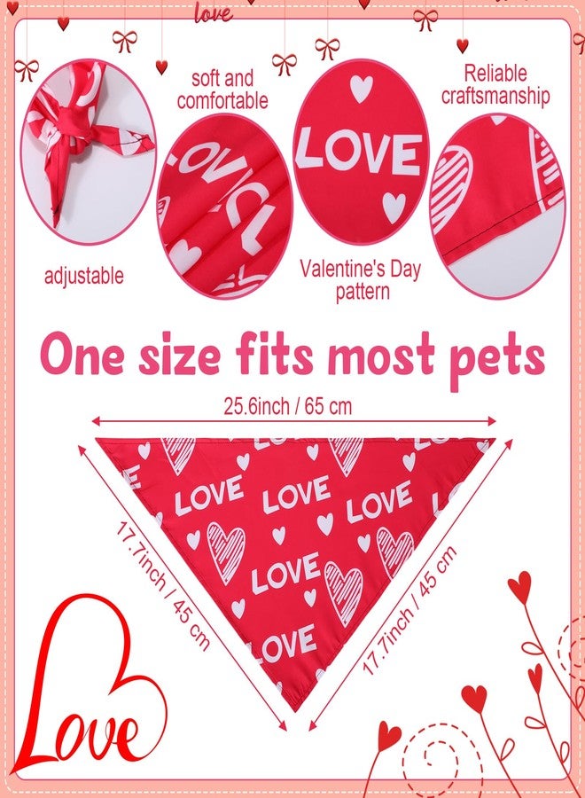 Abbylike 150 Pcs Valentine‘s Day Dog Bandanas Bulk Heart Bandanas Triangle Washable Dog Scarf Adjustable pet Bib Handkerchief for Small Medium Large Pets Birthday Supply - Image 3